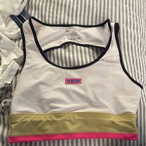 P.E Nation White and Gold Sports Bra